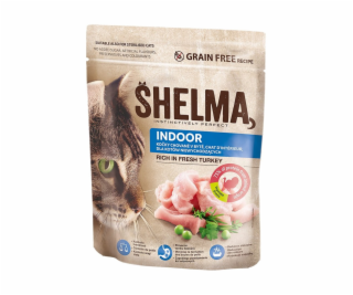SHELMA Indoor Rich in turkey - suché krmivo pro kočky - 750g