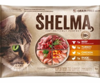 SHELMA Rich in chicken, turkey, beef and duck - mokré krm...