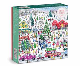 Galison Puzzle Farma s vánočními stromky 1000 dílků