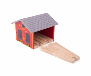 Bigjigs Rail Cihlové depo pro dva vláčky