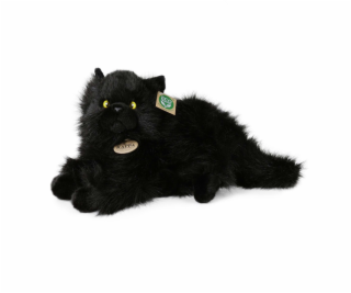 Rappa Plyšová kočka černá ležící 30 cm ECO-FRIENDLY