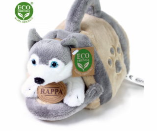 Rappa Plyšový pes Husky  s přepravkou 13 cm ECO-FRIENDLY