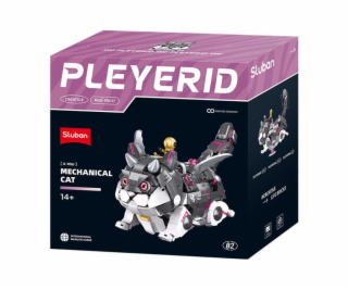 Sluban Pleyerid M38-P8017 Mechanická kočka šedo-bílá