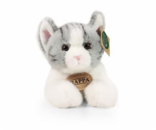 Rappa Plyšová kočka ležící šedá 20 cm ECO-FRIENDLY