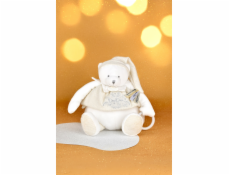 Doudou Dárková sada Plyšový lední medvídek s kroužkem 30 cm béžový