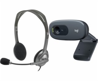 Logitech H111 (981-000593) + C270 (960-001063) sluchátka