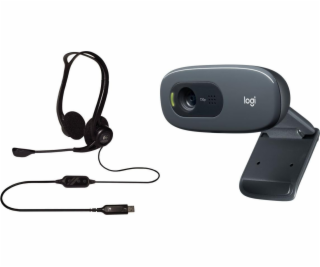 Sluchátka Logitech PC960 (981-000100) + C270 (960-001063)