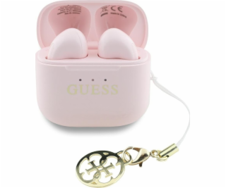 Klasické logo a půvabná růžová sluchátka s GRP Guess Glos...