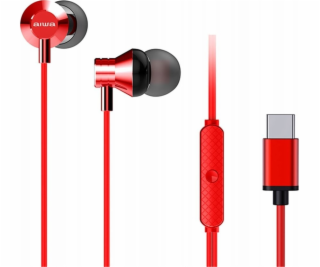 Aiwa Sluchátka do uší ESTM-50USB-C/RD červená