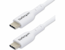 StarTech.com 3m White USB-C Charging Cable, USB C Cable, 60W 3A PD - USB kabel - 24 pin USB-C (M) do 24 pin USB-C (M) - USB 2.0 - 5 / 9 / 12 / 15 / 20 V - 3 A - 3 m - USB Power Delivery (60W), podpora