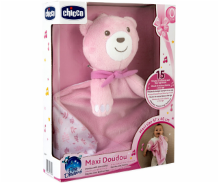 Chicco Plyšový medvěd s dekou 47x40 MAXI DOUDOU růžový