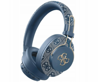 Guess Sluchátka Bluetooth ENC Metal 4G Logo Blue On Ear