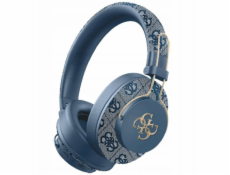 Guess Sluchátka Bluetooth ENC Metal 4G Logo Blue On Ear