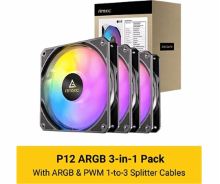 Antec P12 120mm PWM ARGB černý ventilátor (3 ks)