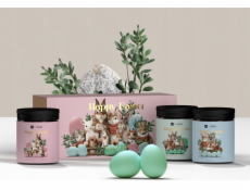 Alkotest HISKIN_SET sójová svíčka Veselé Velikonoce Čokoládová vajíčka 200ml + sójová svíčka Zahradní párty 200ml + sójová svíčka Bunny Kisses 200ml