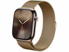 Crong Milano Steel - Řemínek z nerezové oceli pro Apple Watch 44/45/46/49mm (růžové zlato)