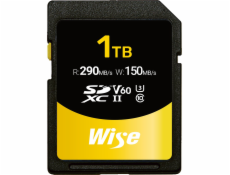 Wise SDXC UHS-II V60         1TB R:290MBs / W:150MBs  WI-SD-S1024