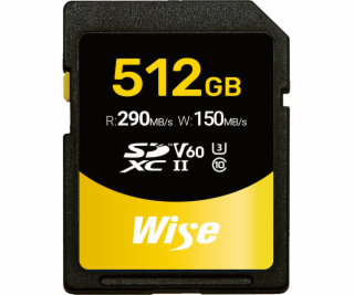 Wise SDXC UHS-II V60       512GB R:290MBs / W:150MBs   WI...