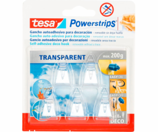Tesa Powerstrips Deco Haken transparent 200g 5 Stück 58900