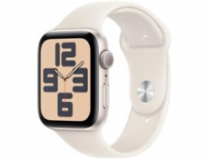 Apple Watch SE (2024) GPS 44mm Starlight Aluminium Case with Starlight Sport Band - S/M