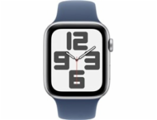 Apple Watch SE (2024) GPS 44mm Silver Aluminium Case with Denim Sport Band - S/M