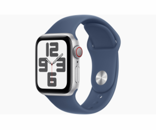 Apple Watch SE Cell/44mm/Silver/Sport Band/Denim/-M/L