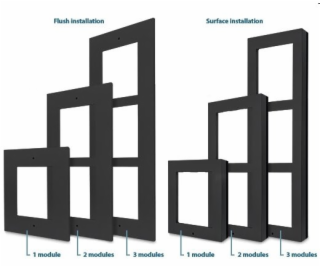 2N® IP Verso - Rám pro instalaci do zdi, 2 moduly - černý