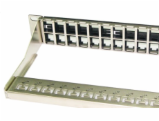 OXnet 19  modulární patch panel 48port 1U vhodný pro UTP i STP keystony, prázdný bez keystonů, černý