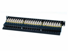 OXnet 19  patch panel 48port Cat5E, UTP, blok UNI 110, vyvaz. lišta, 1U, černý