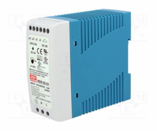 MEANWELL - MDR-60-24 - Průmyslový napájecí zdroj 24V 60W ...