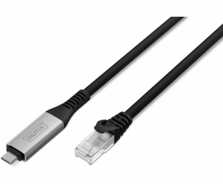 Digitus Ethernetový kabel USB-C 3.2 Gen1 - RJ45, 1 Gbit/s...