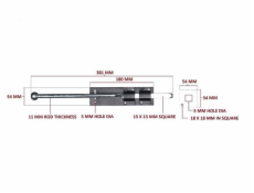 Závora dverí Okko GB-1042, čierna 381 mm