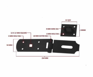 Dverná západka Okko GB-1504, čierna 254 mm
