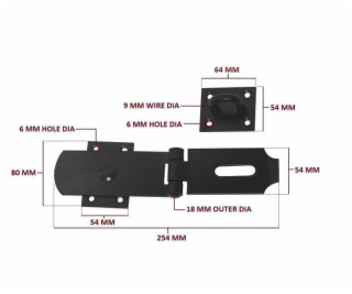 Závora dverí Okko GB-1506, čierna 254 mm