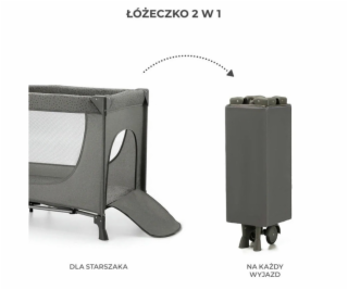 Cestovní postýlka KinderKraft JOY 2 DARK GREY
