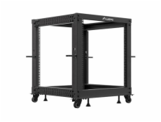Lanberg Otevřený rack 19  12U 600x600-1100 nastavitelný černý