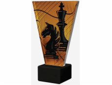 Victoria Sport Viktoria Sport Monochromatická skleněná trofej na mramorovém podstavci - ŠACHY