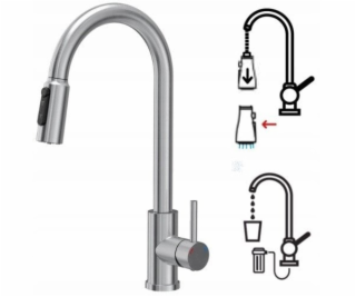 Steiner CINDY SteelQ třícestná ocelová kuchyňská baterie ...