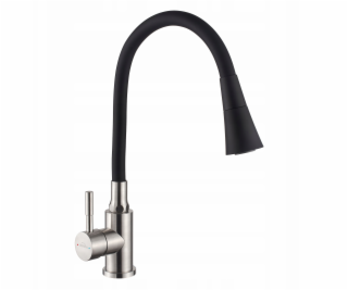 Invena Kuchyňská baterie Gabi, nerezová ocel/černá BZ-87-...