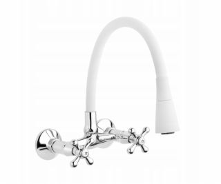 Invena Nástěnná kuchyňská baterie Roma, bílá/chrom BC-24-...