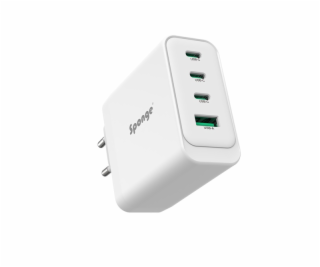 Adaptér Sponge C4 100 W GaN, USB-C/USB-A, biely