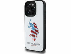 U.S. Polo Assn Pouzdro US Polo USHCP15XPUSH na iPhone 15 Pro Max 6.7  bílé/bílé kožené Big DH s americkou vlajkou