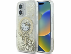 HelloKitty Hello Kitty HKHMP16SLGDIH Pouzdro Liquid Glitter Fever MagSafe pro iPhone 16 6.1 v bílém zlatě
