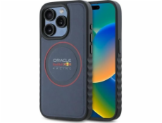 Pevné pouzdro Red Bull RBHMP15L24PUILVR iPhone 15 Pro 6.1 tmavě modrá/námořnická kožený červený prsten MagSafe