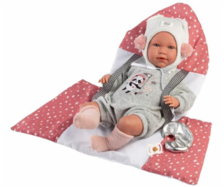 Panenka Llorens 74136 Mimi plačící miminko 42 cm s nosičem