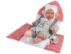 Panenka Llorens 74136 Mimi plačící miminko 42 cm s nosičem