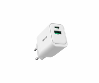 Adaptér Sponge C1 22,5 W GaN, USB-C/USB-A, biely