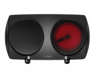 CONCEPT Elektrický dvouplotýnkový vařič černý 2500 W VE3060