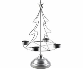 Lumarko Svícen vánoční stromeček 23,5x11xv38cm stříbrný