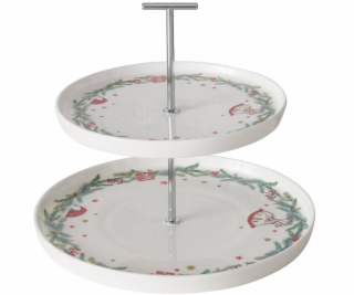 Lumarko Dvoupatrový stojan na dorty s vánočním vzorem FLO...